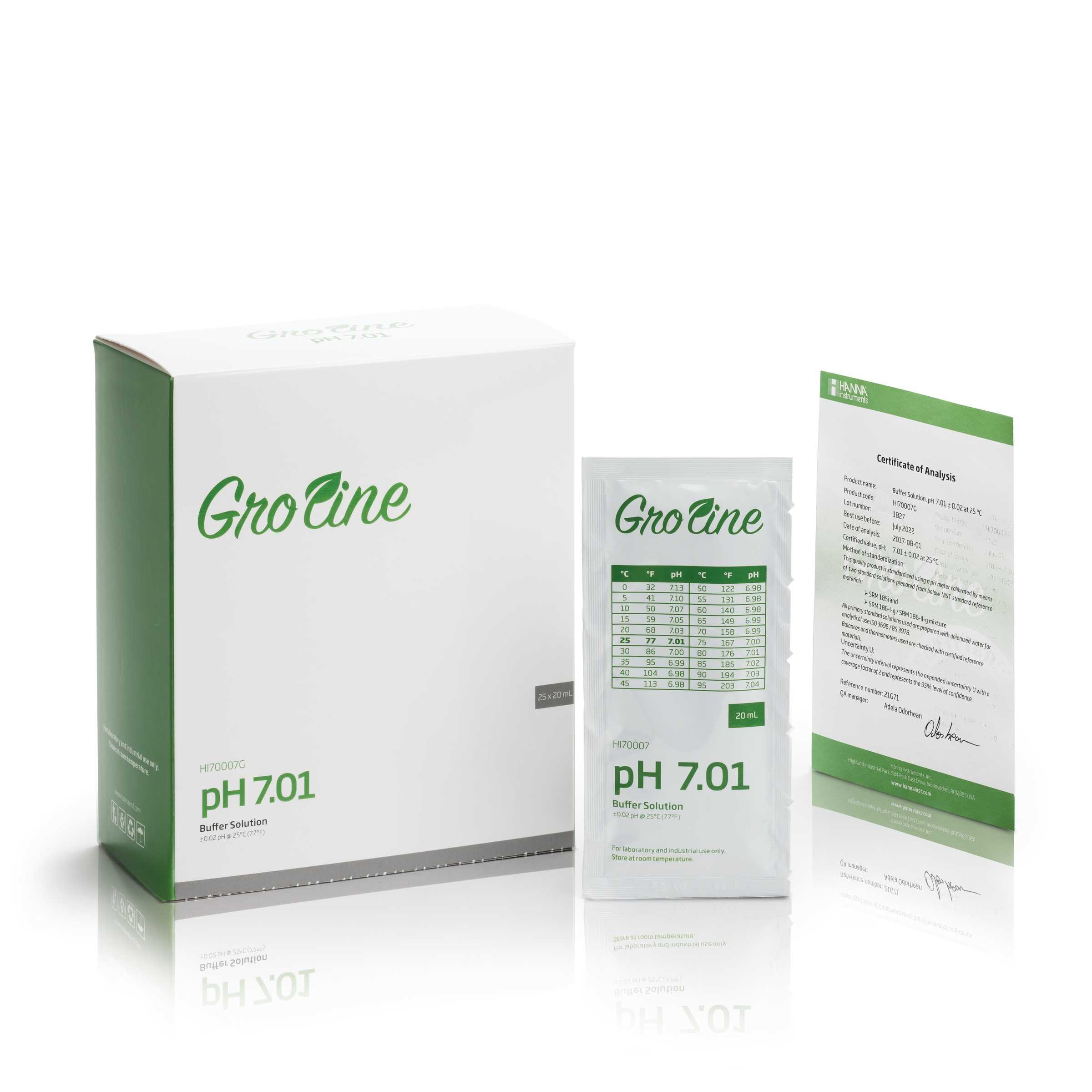 Caja 25 unid. buffer 7.01 certificado (20ml)