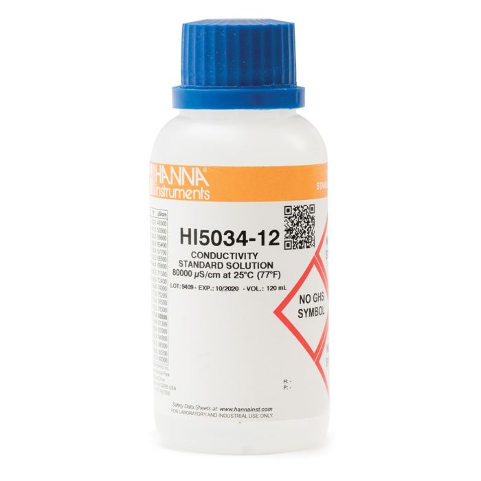 80,000 µS/cm EC Valor @25°C, botella 120 mL