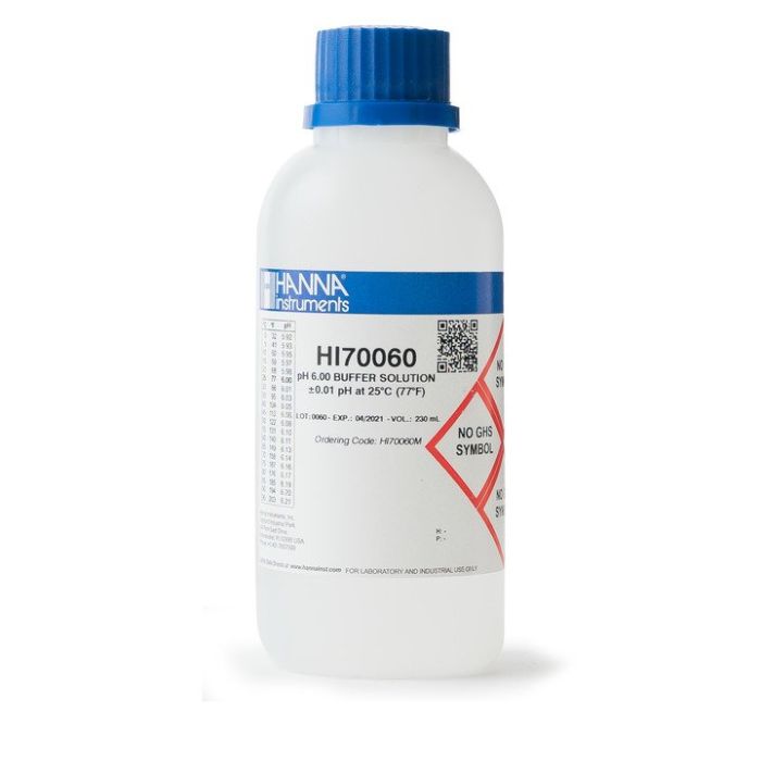 Solución buffer pH 6.00 para HI 84529 (230ml)