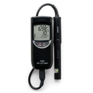 Medidor de pH, CE, TDS y T°. Impermeable.